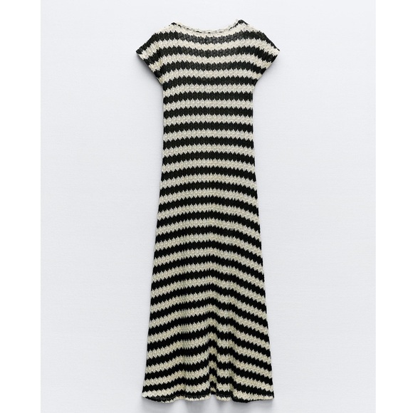 Zara STRIPED RUSTIC DRESS - Picture 4 of 7